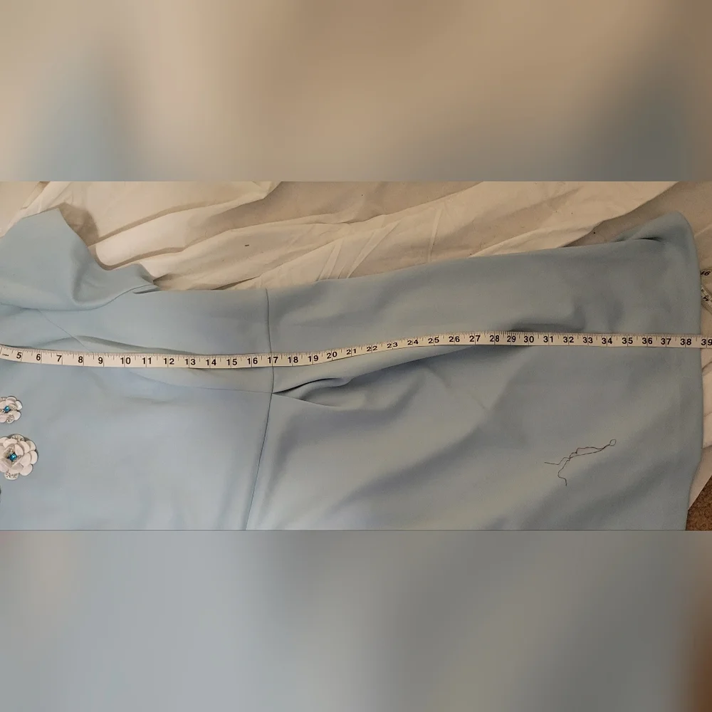 Betsey Johnson Baby blue A line dress with Floral Detail Size 18W_6
